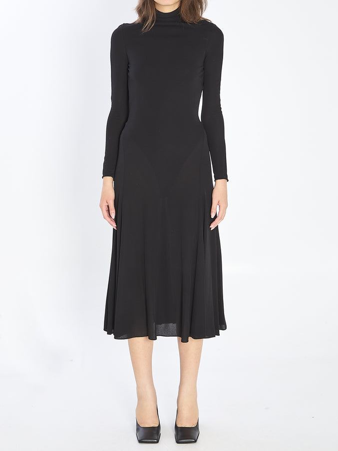 Alaia Fluid Jersey Dress With Heart Detail Black