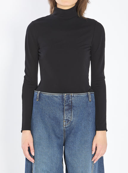 Alaia Fluid Jersey Bodysuit With Heart Cut-out Black