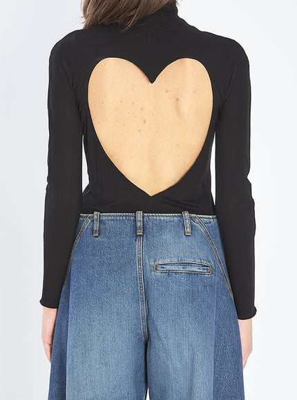 Alaia Fluid Jersey Bodysuit With Heart Cut-out