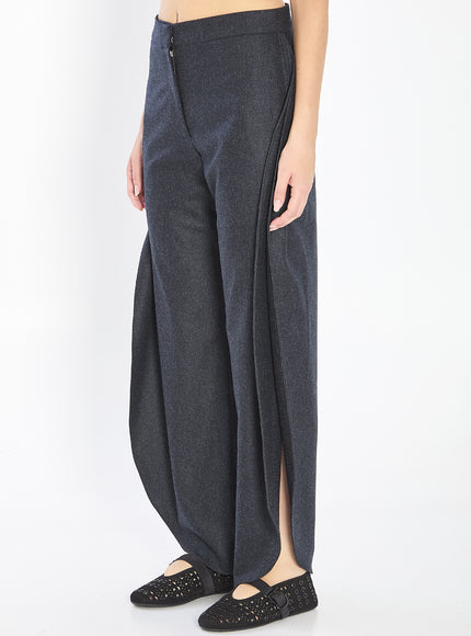 Alaia Petal Trousers In Wool Flannel