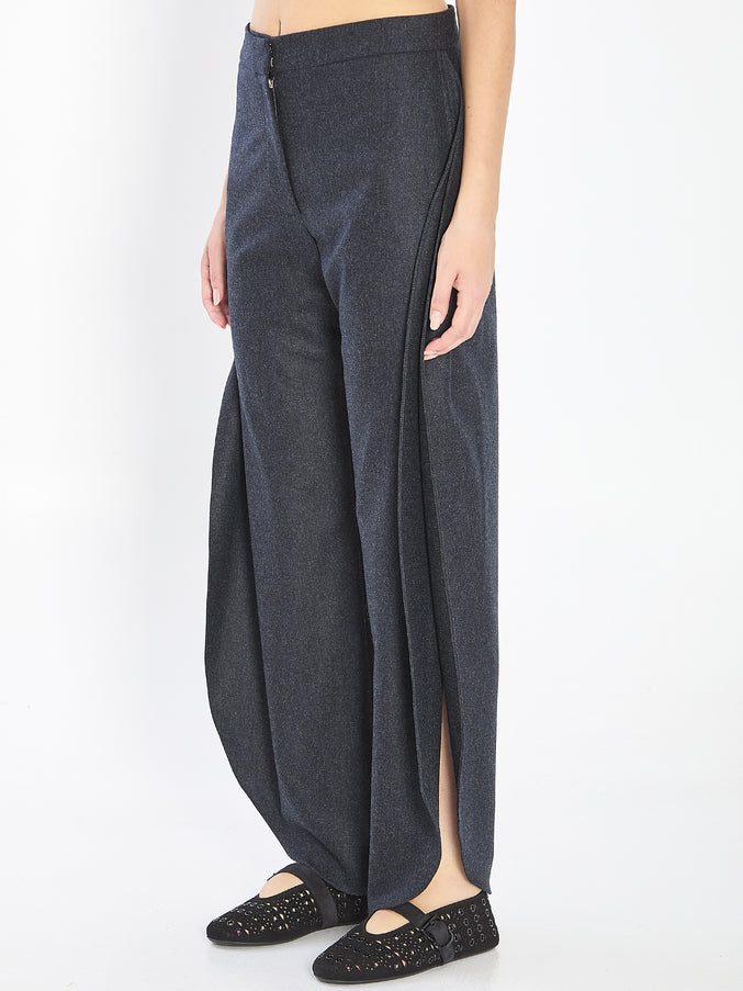 Alaia Petal Trousers In Wool Flannel