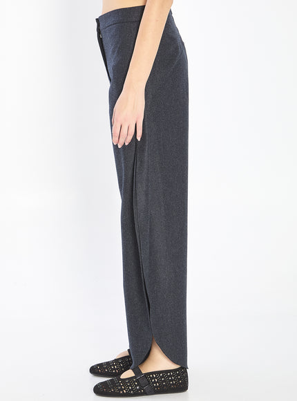 Alaia Petal Trousers In Wool Flannel