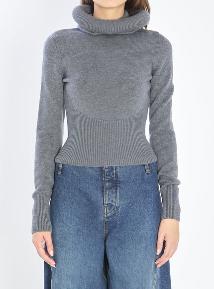Alaia Sculptural-hood Pullover Grey