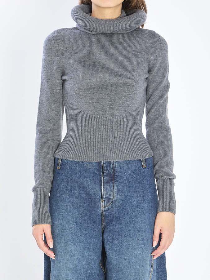 Alaia Sculptural-hood Pullover Grey