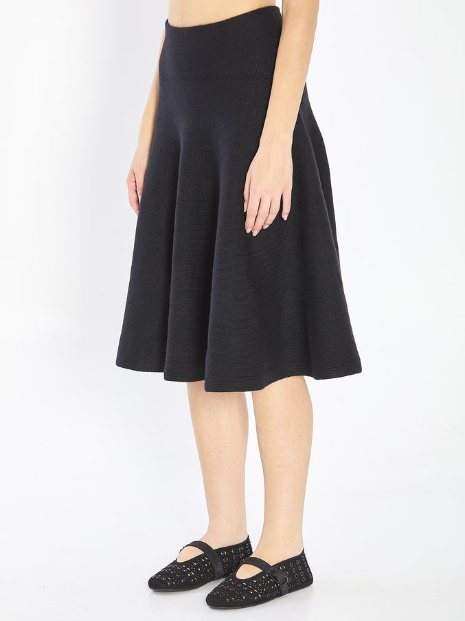 Alaia A-line Knit Skirt