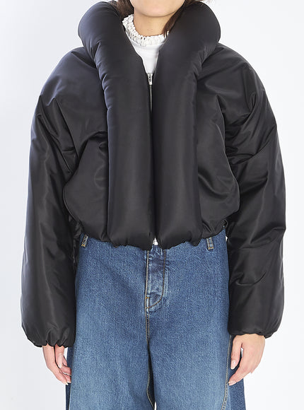 Alaia Padded Bomber Jacket In Taffetà Black