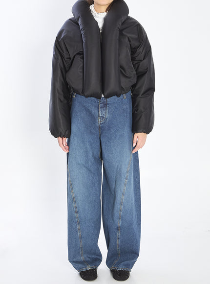 Alaia Padded Bomber Jacket In Taffetà