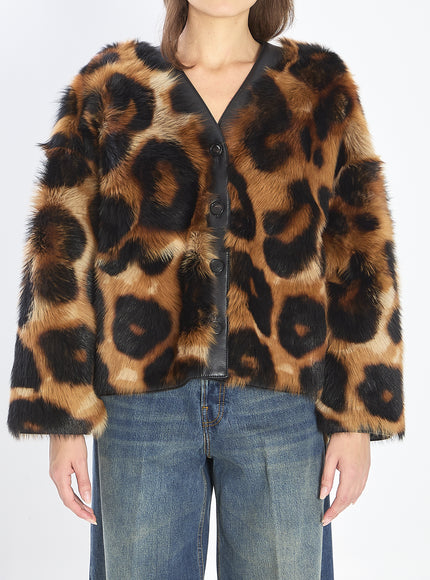 Loewe Shearling Cardigan 36 Brown