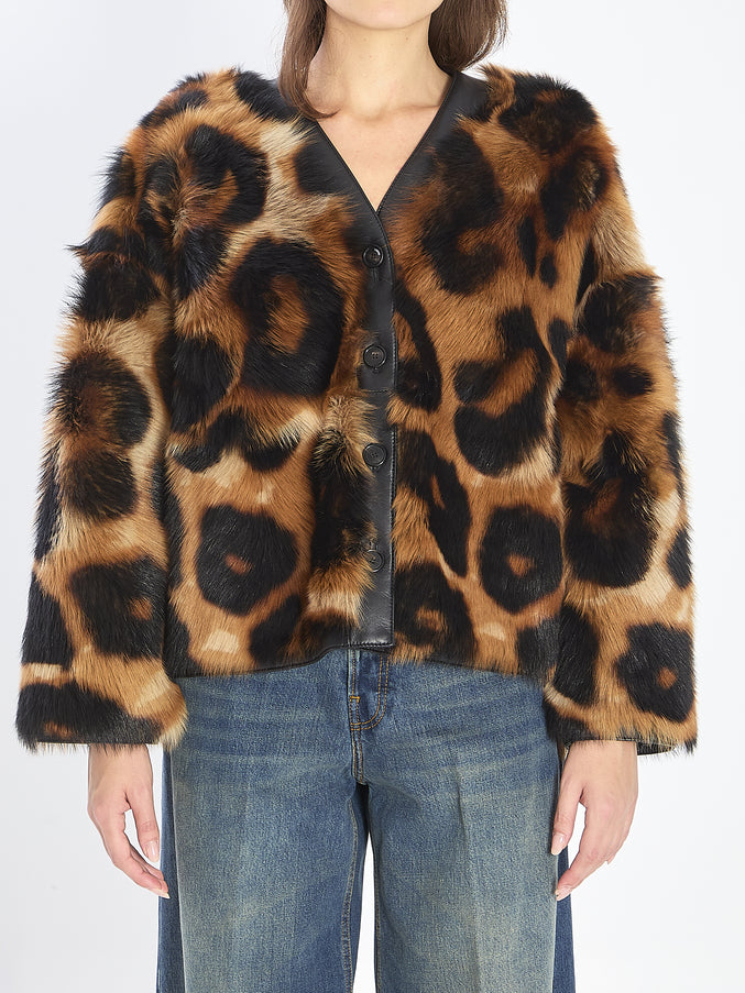 Loewe Shearling Cardigan 36 Brown