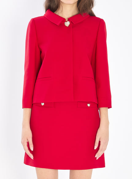 Valentino Garavani Jacket In Crepe Couture Red