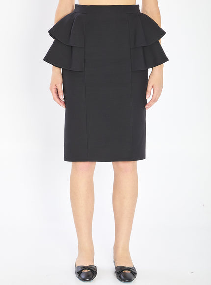 Valentino Garavani Midi Skirt In Couture Crepe Black