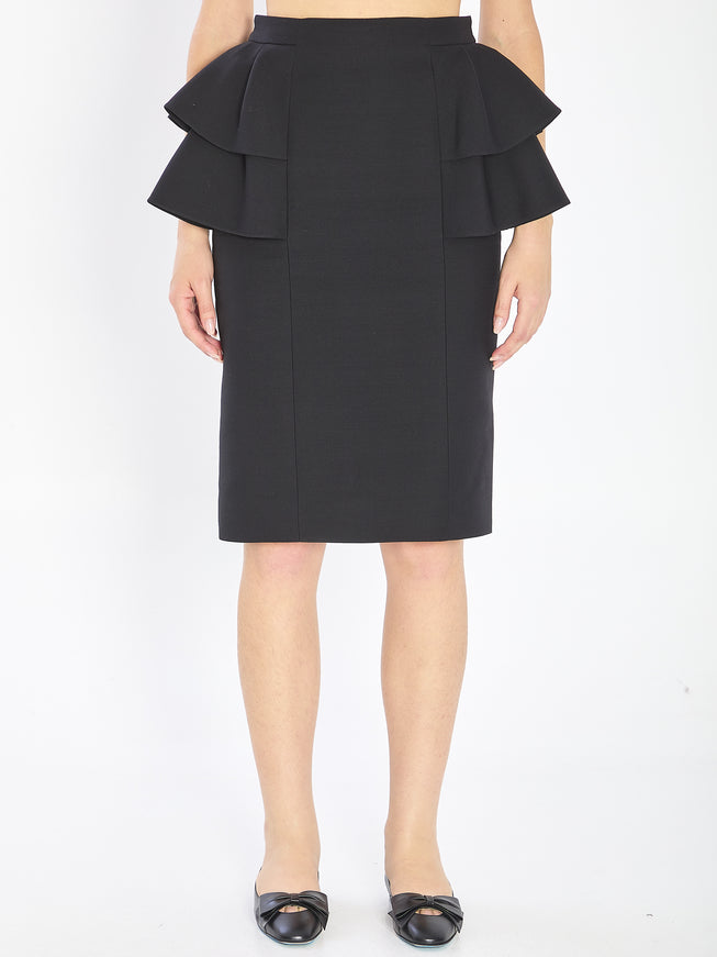 Valentino Garavani Midi Skirt In Couture Crepe Black