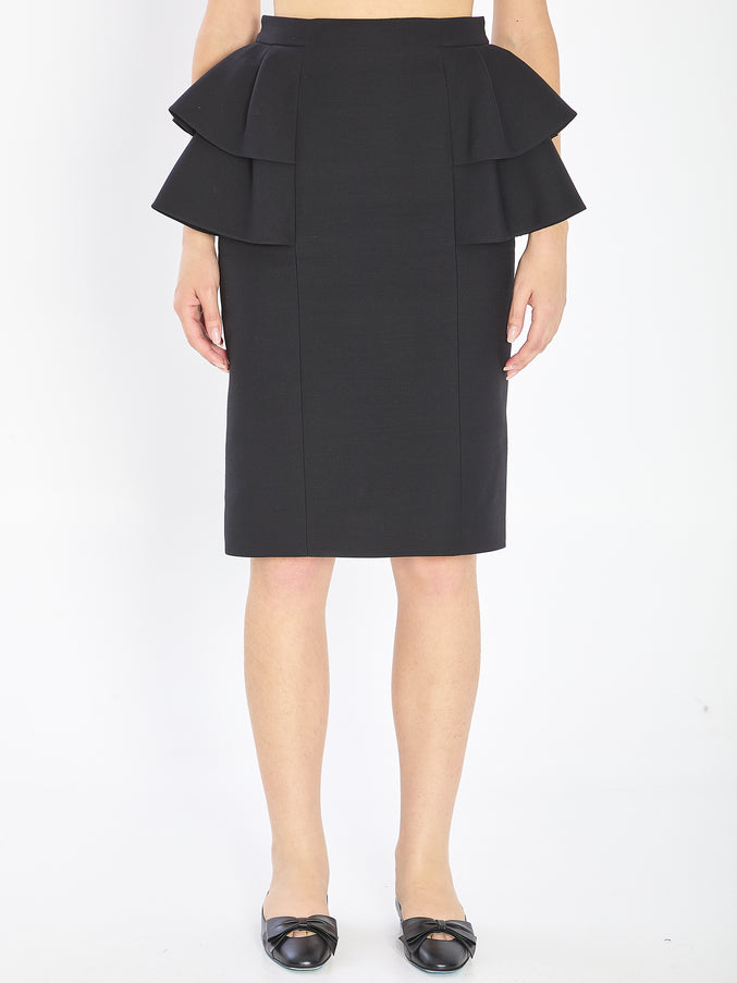 Valentino Garavani Midi Skirt In Couture Crepe Black