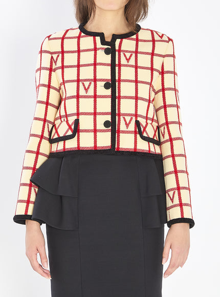 Valentino Garavani Vlogo Check Jacket 40 White