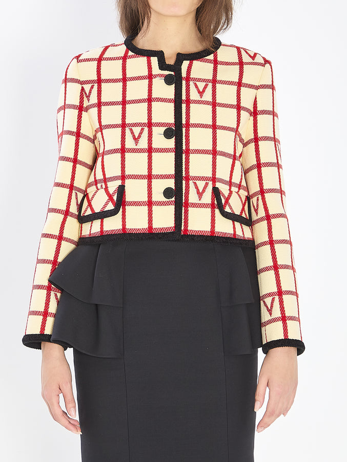 Valentino Garavani Vlogo Check Jacket 40 White