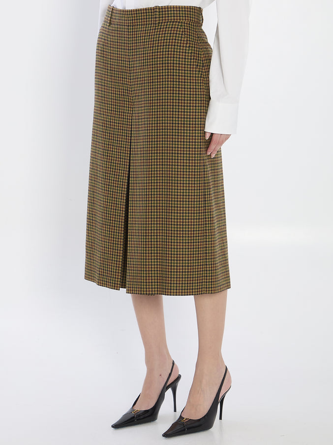 Saint Laurent Plaid Wool Skirt-pants