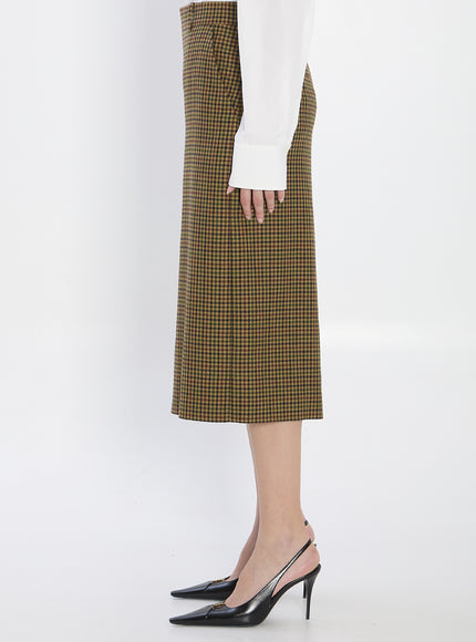 Saint Laurent Plaid Wool Skirt-pants