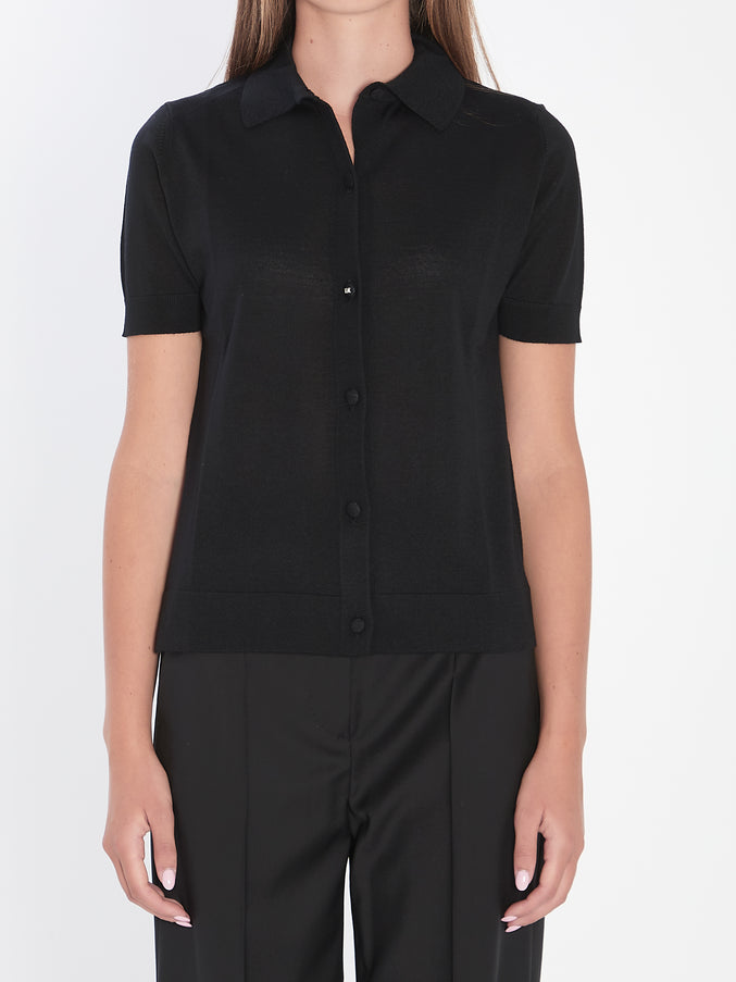 Max Mara Cardigan In Fine Wool Black
