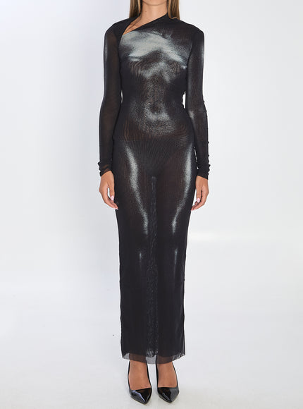Jean Paul Gaultier Body Dust Maxi Dress Black