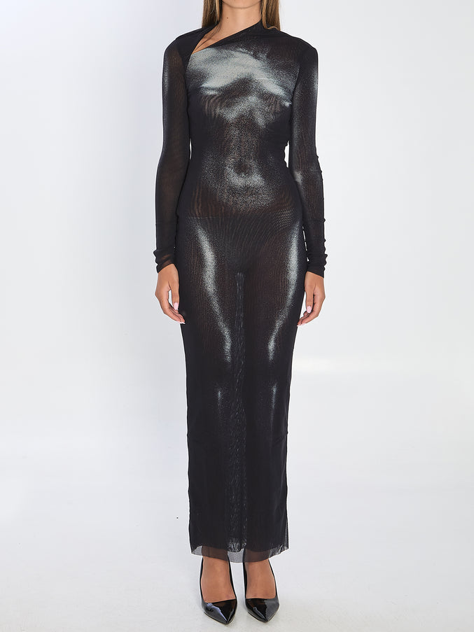 Jean Paul Gaultier Body Dust Maxi Dress Black