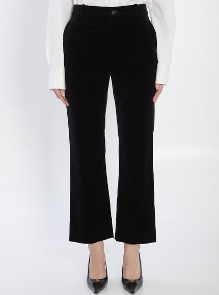 Saint Laurent Velvet Trousers Black