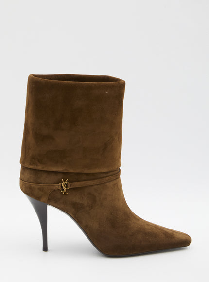 Saint Laurent Suede Niki Boots Beige