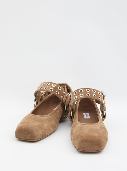 Alaia Suede Ballet Flats