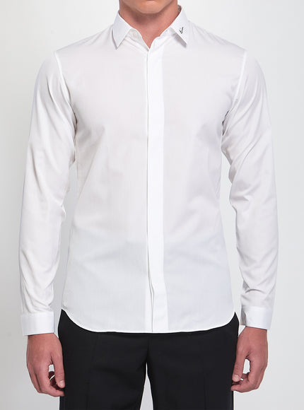 Dior Homme Cotton Shirt With Dior Embroidery White