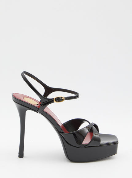 Saint Laurent Black Leather Sandals Black