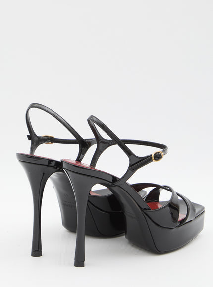 Saint Laurent Black Leather Sandals