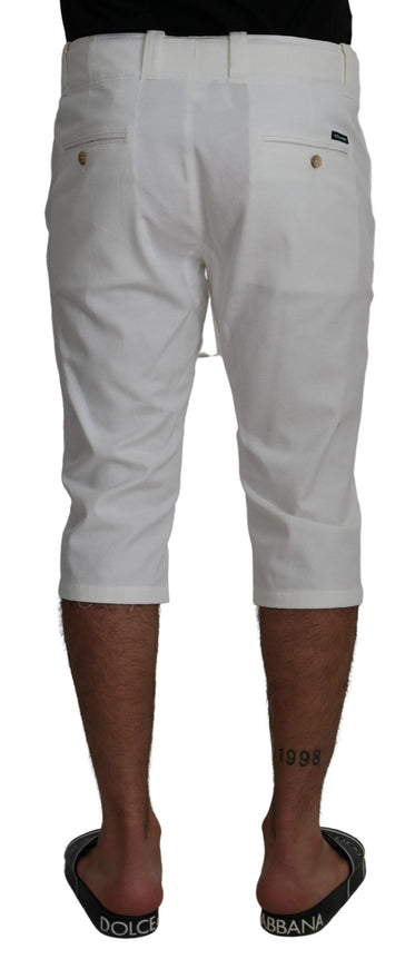 Dolce & Gabbana white chino shorts back view