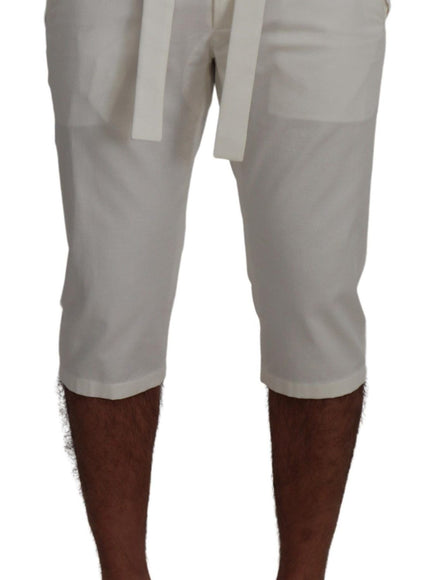 Dolce & Gabbana white chino shorts front view