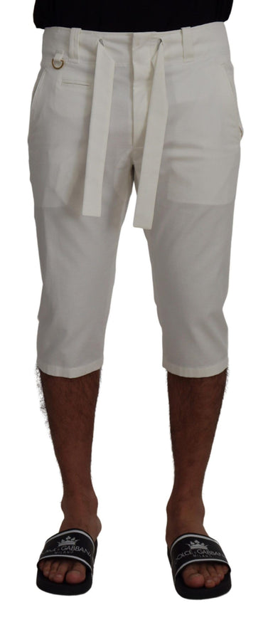 Dolce & Gabbana white chino shorts front view