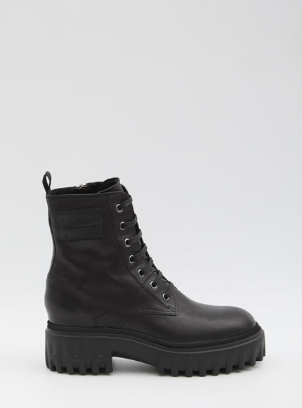 Hogan Leather Ankle Boots Black