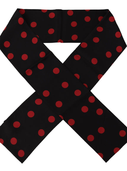 Dolce & Gabbana silk polka dot scarf laid flat