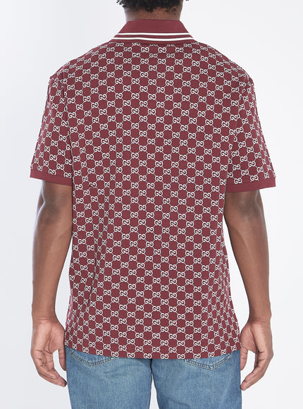 Gucci Polo In Gg Jacquard Cotton Piqué