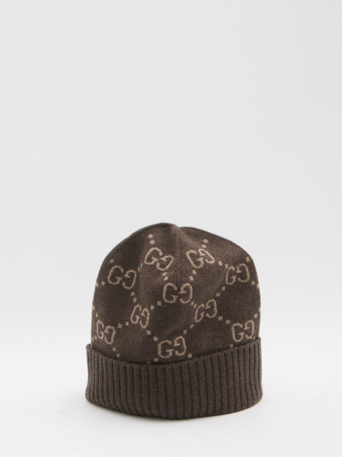 Gucci Gg Beanie In Cashmere Brown