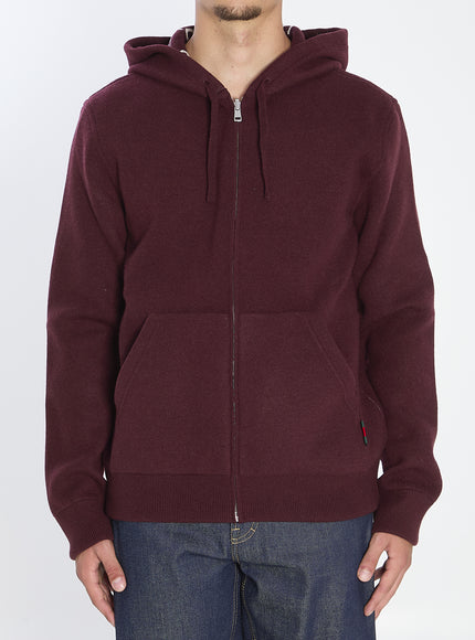 Gucci Reversible Sweatshirt In Gg Wool Bordeaux