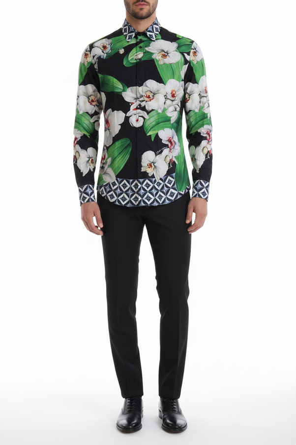 Dolce & Gabbana GOLD Orchid Button-Up