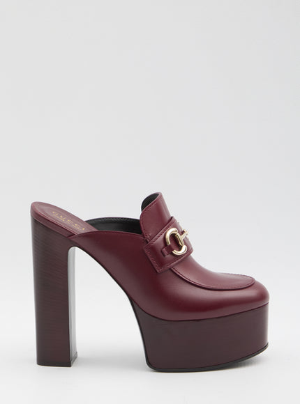 Gucci Platform Mules With Horsebit Red