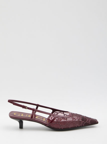Gucci Pumps With Gg Crystals Red