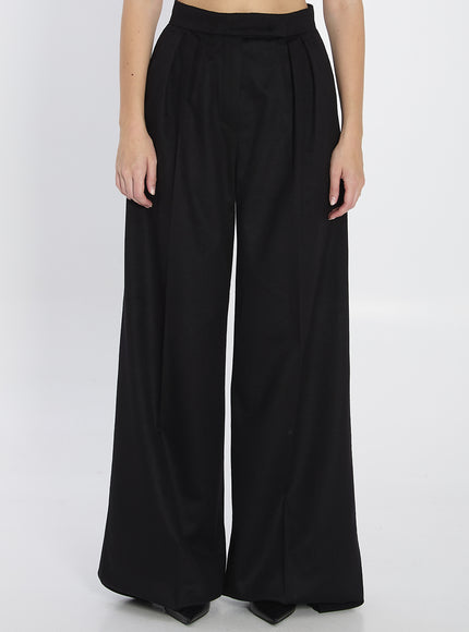 Max Mara Camel Flare Trousers Black