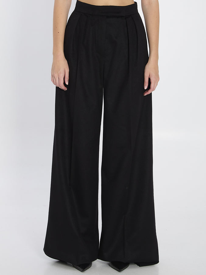 Max Mara Camel Flare Trousers Black