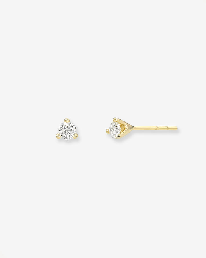 Zoe Lev 3 Prong Diamond Stud Earrings