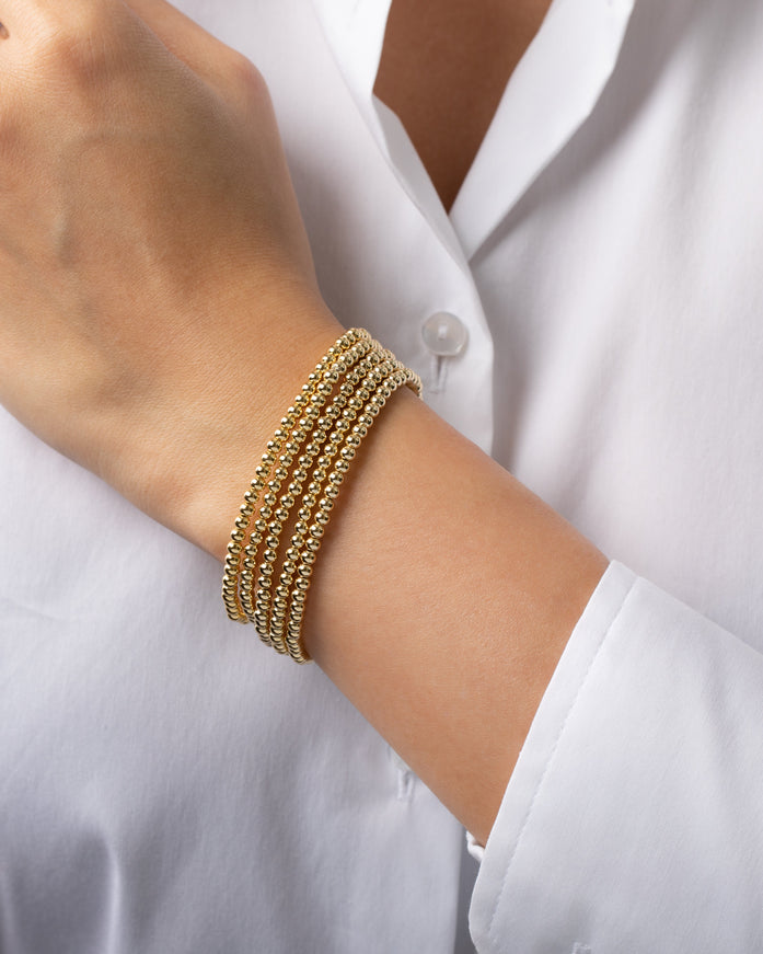 Zoe Lev 3mm Bead Bracelet Stack