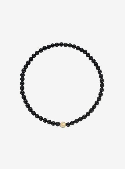 Zoe Lev 3mm Black Onyx Bead Bracelet with Diamond Bead