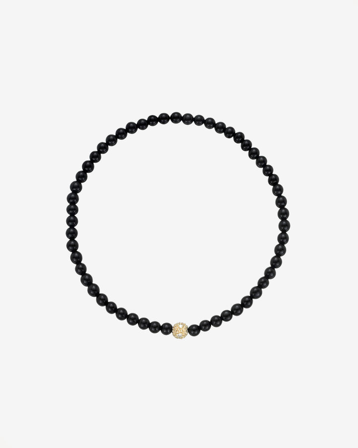 Zoe Lev 3mm Black Onyx Bead Bracelet with Diamond Bead