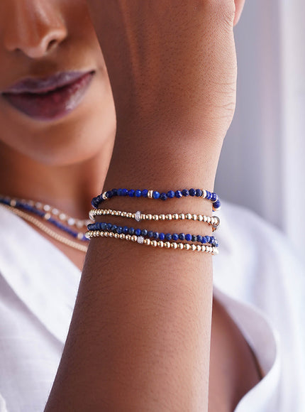 Zoe Lev Blue Lapis Bead Bracelet