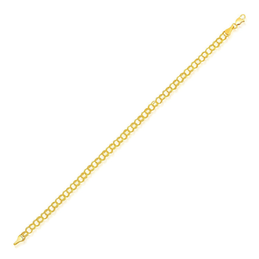 4.0 mm 14k Yellow Gold Lite Charm Bracelet - Ellie Belle