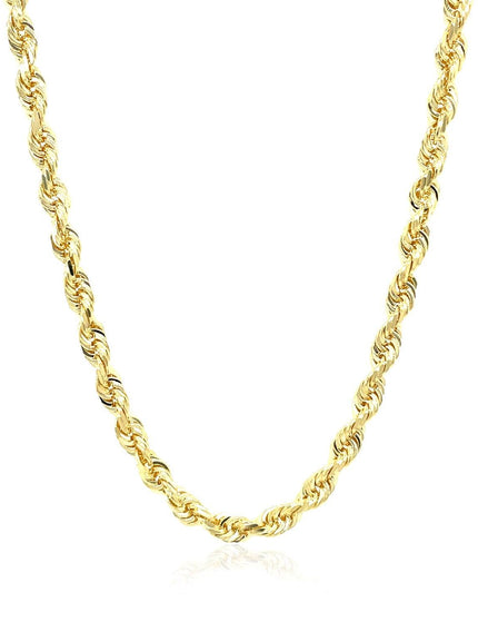 4.0mm 10k Yellow Gold Solid Diamond Cut Rope Chain - Ellie Belle